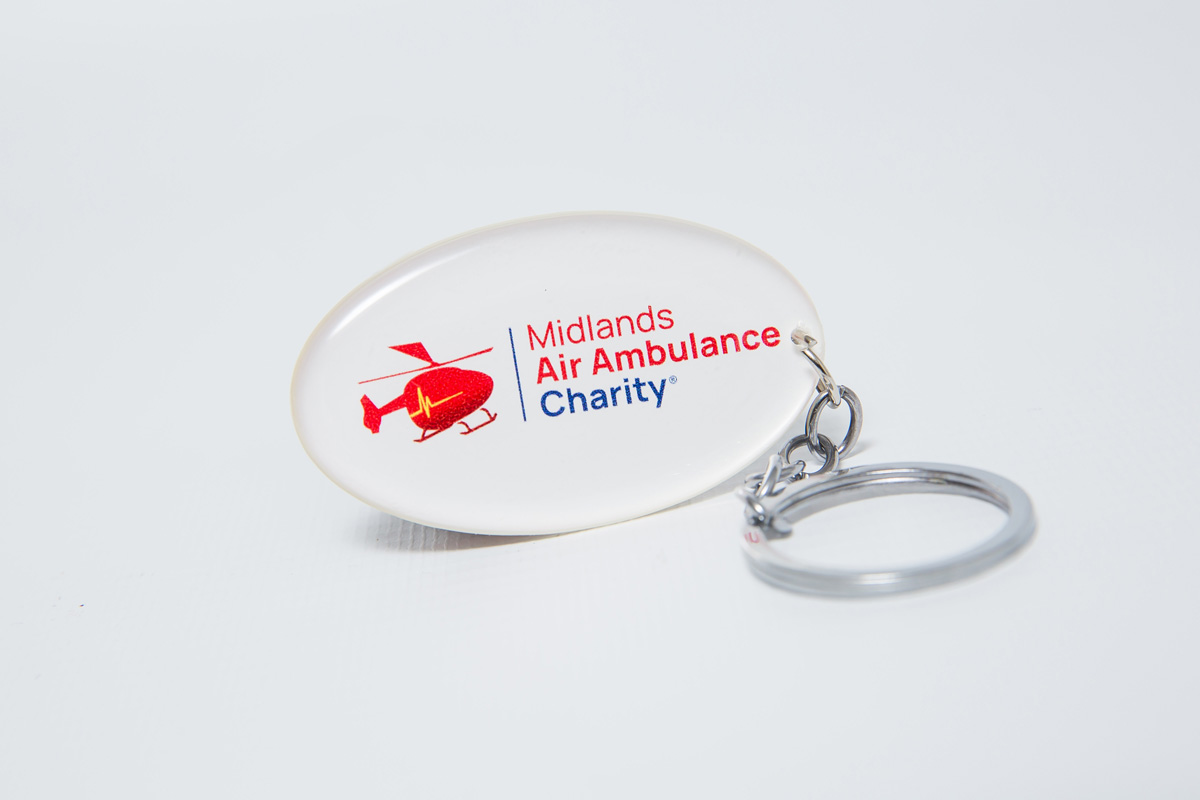 Oval Keyring Midlands Air Ambulance Charity