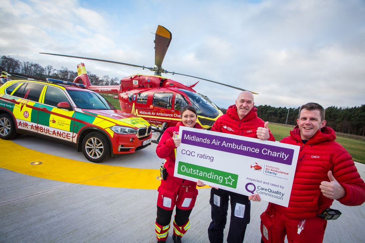 Midlands Air Ambulance Charity Rated As Outstanding Once Again By Care Quality Commission