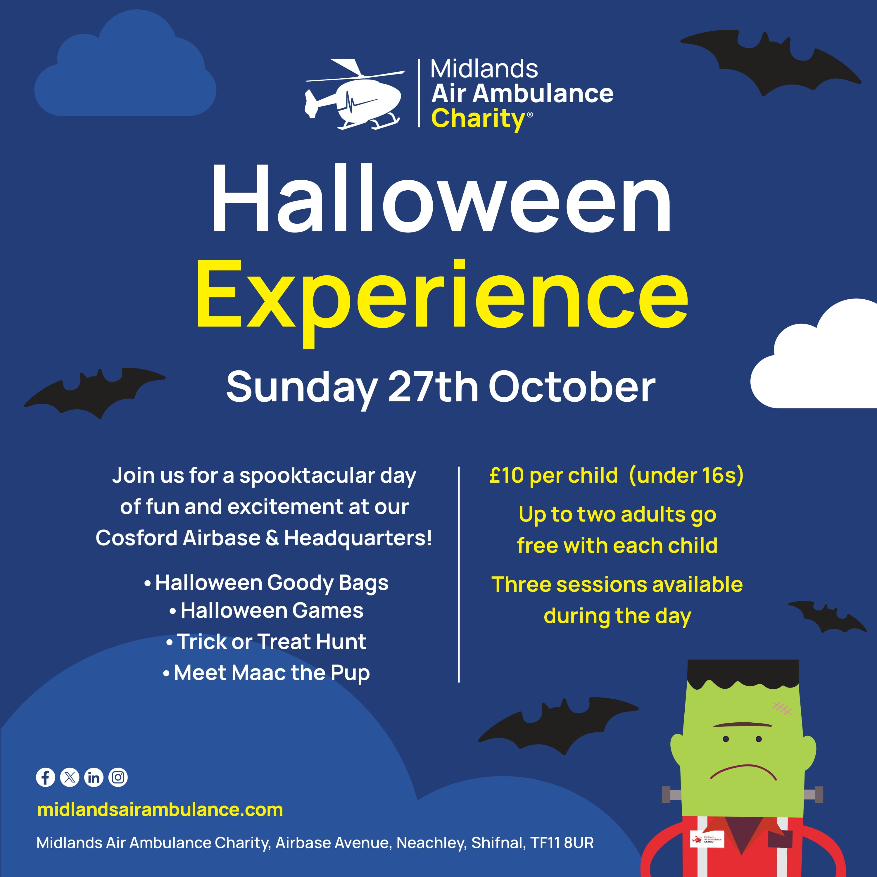 Join Midlands Air Ambulance Charity for its Spooktacular Halloween Experience
