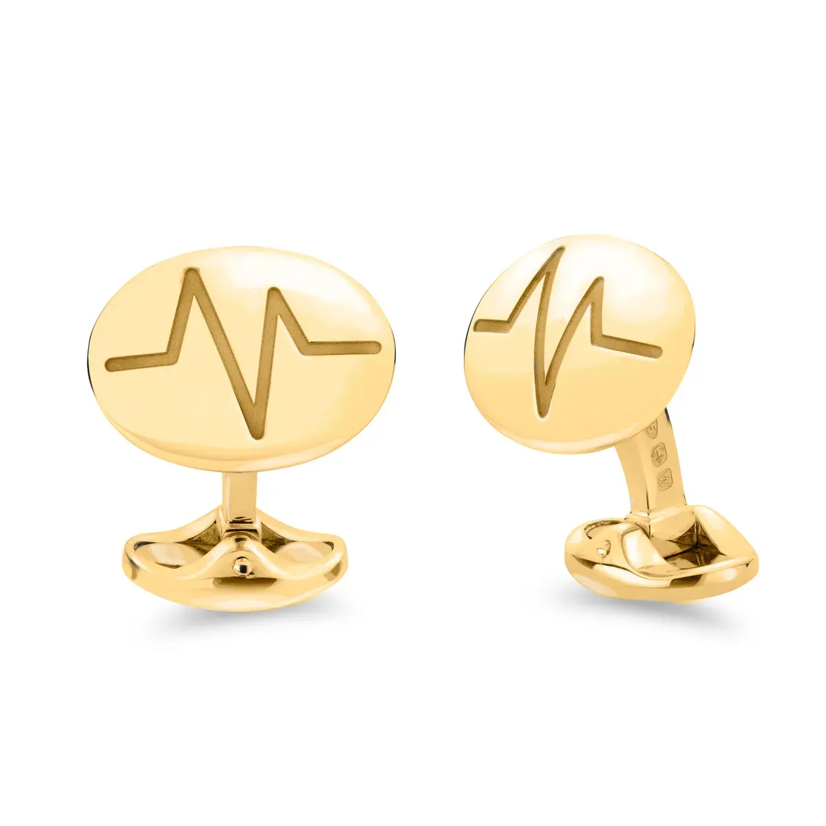 Maac A Pair Of Cufflinks With A Heartbeat Symbol On Them