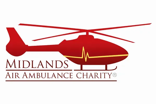 Maac A Red Helicopter With A Heartbeat On The Side Of It