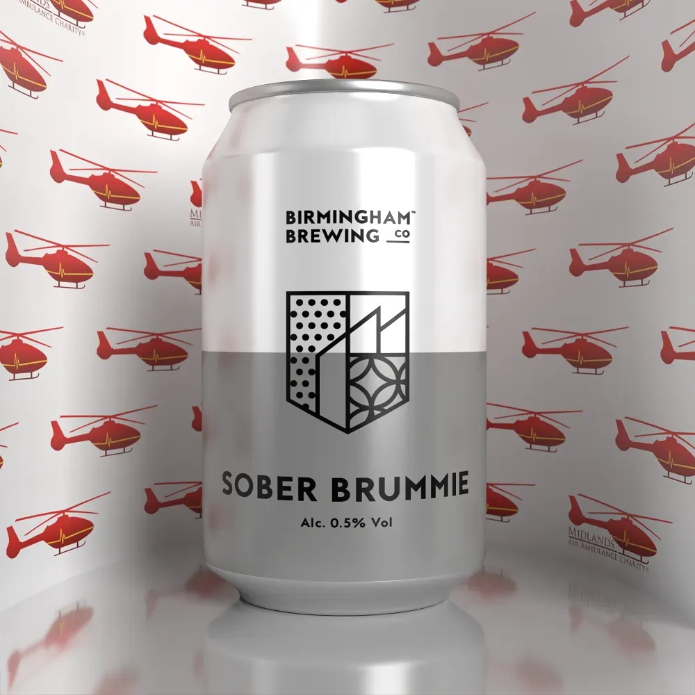 Maac Arafinal Beer Can With A Helicopter Pattern On The Wall
