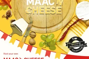 Maac Gets Cheesya Close Up Of A Poster With A Cheese Board And Various Foods