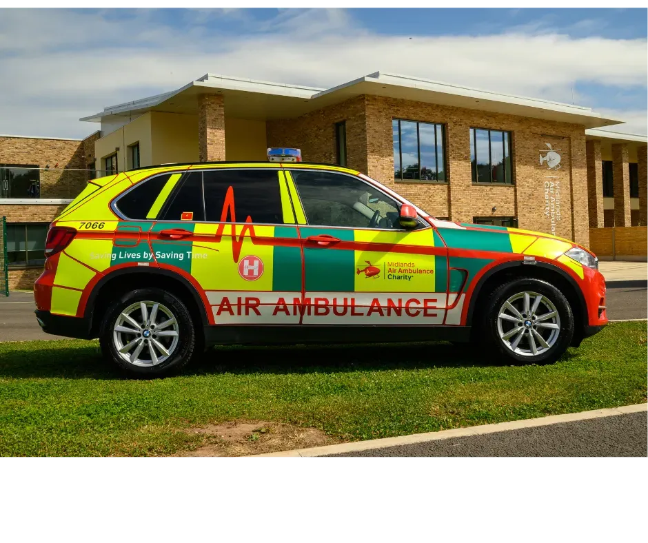 Maac Vehicle With An Air Ambulance Sign On The Side Of It