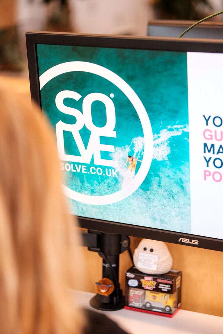 Computer Screen with Solve Logo on