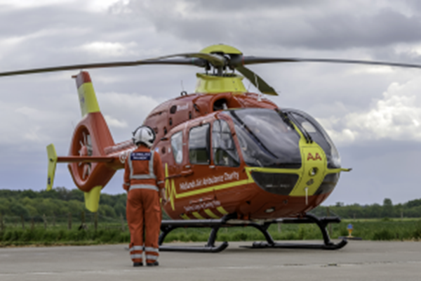 AIRLIFTED AFTER FALL FROM LADDER