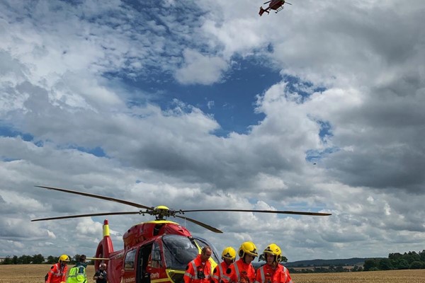 Three airlifted after two motorbikes collide in Hereford 