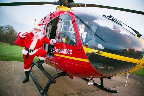 It’s Up, Up And Away As Santa Brings His Sleigh To Strensham