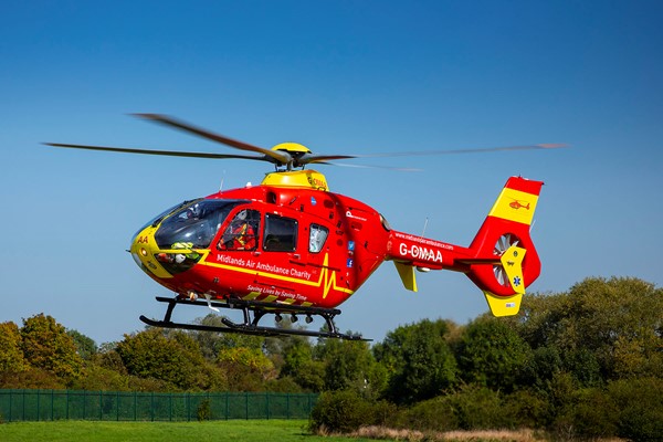 Midlands Air Ambulance Charity Lights Up the Midlands and Gloucestershire on Emergency Services Day