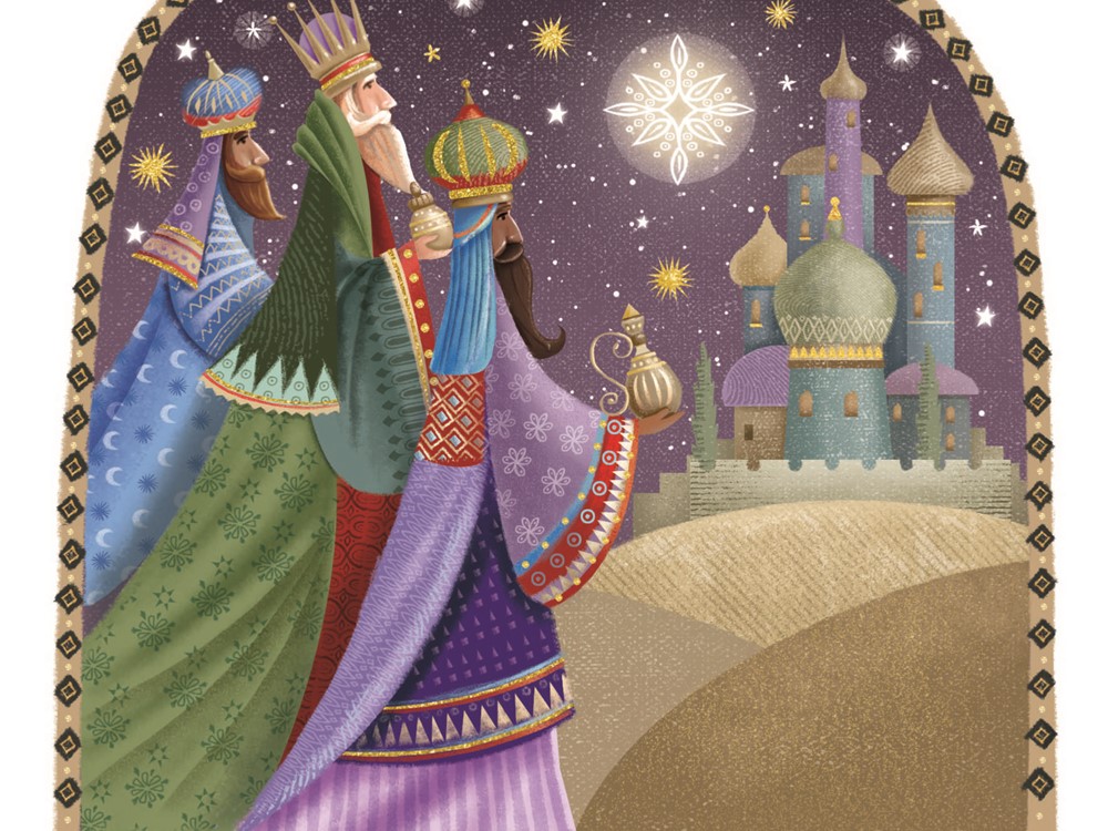 Shepherds and Three Kings Arrive Christmas Cards