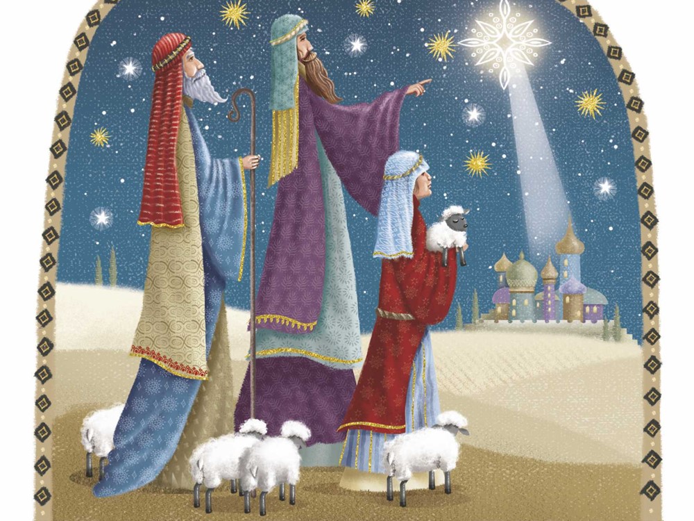 Shepherds and Three Kings Arrive Christmas Cards