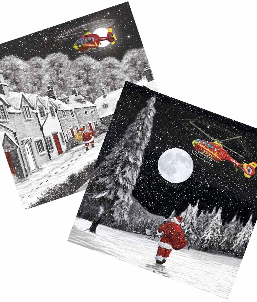 3 Pack Bundle Night Delivery and Santa in the Moonlight Christmas Cards