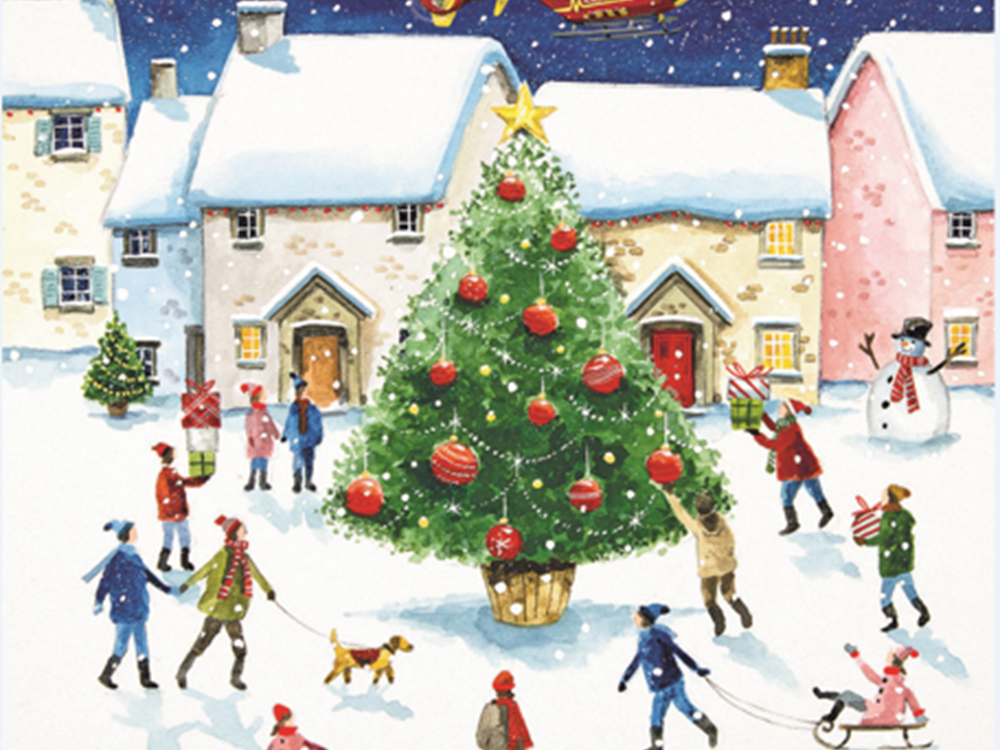 Dressing The Snowman and Gathering Round The Tree Christmas Cards