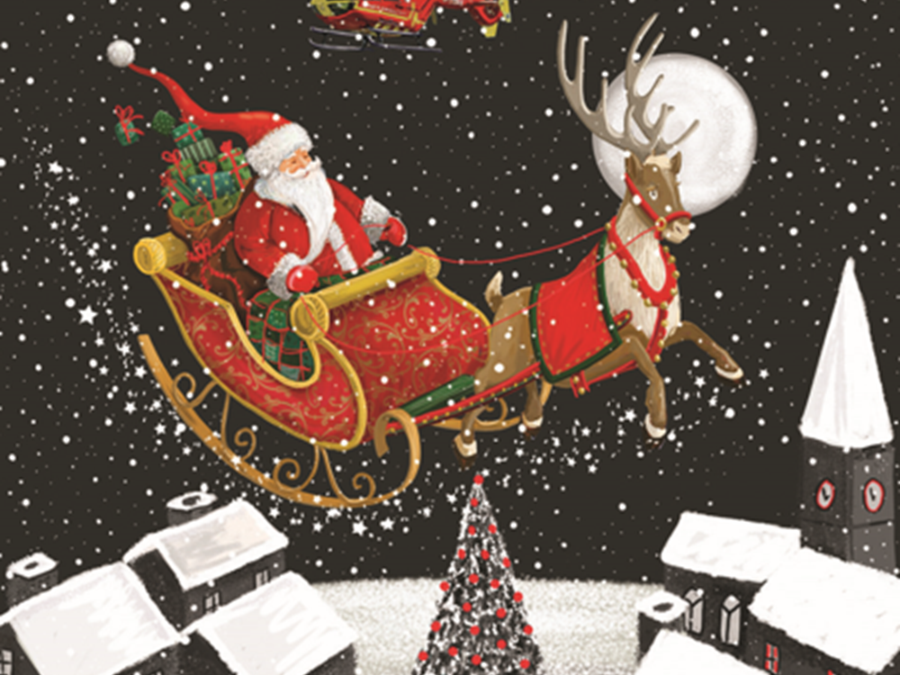 Santa in the Moonlight and Special Delivery Christmas Cards