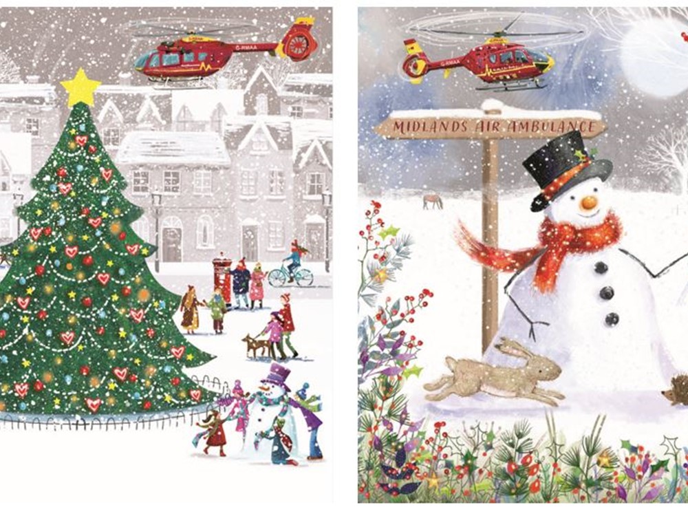 Snowman Directions and Town Square Tree Christmas Cards