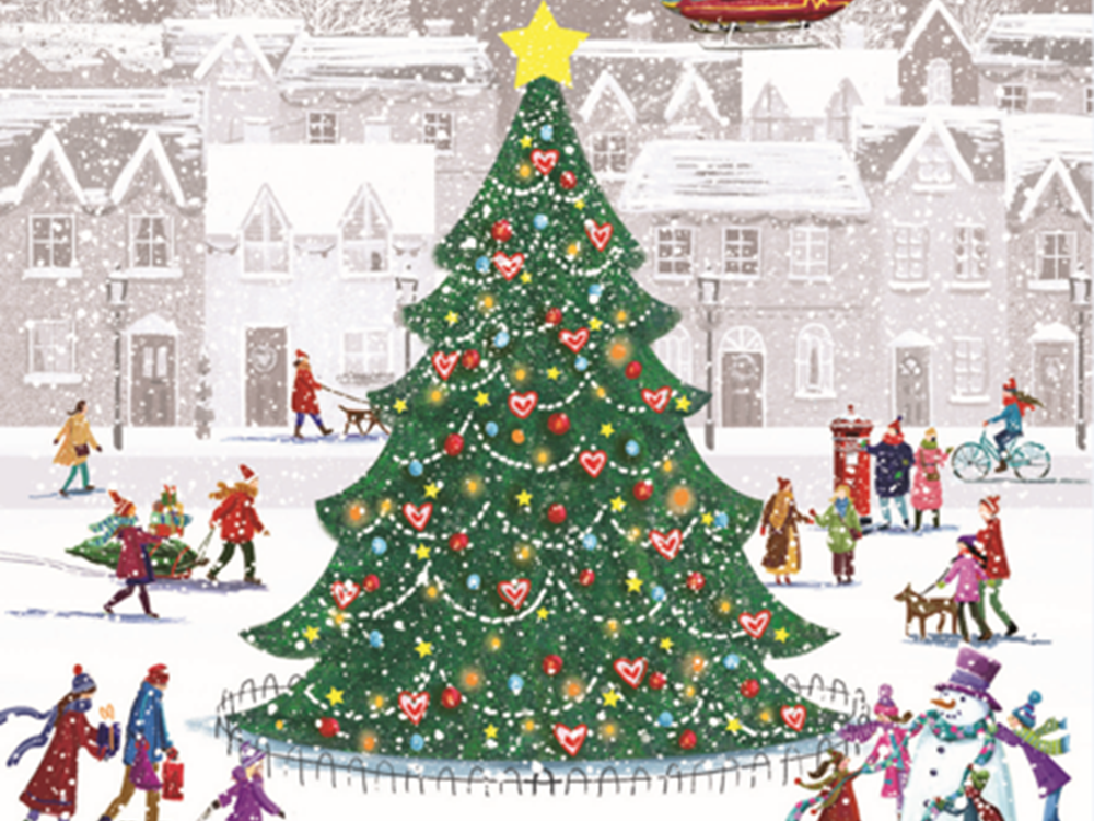 3 Pack Christmas Card Bundle - Snowman Directions & Town Square Tree