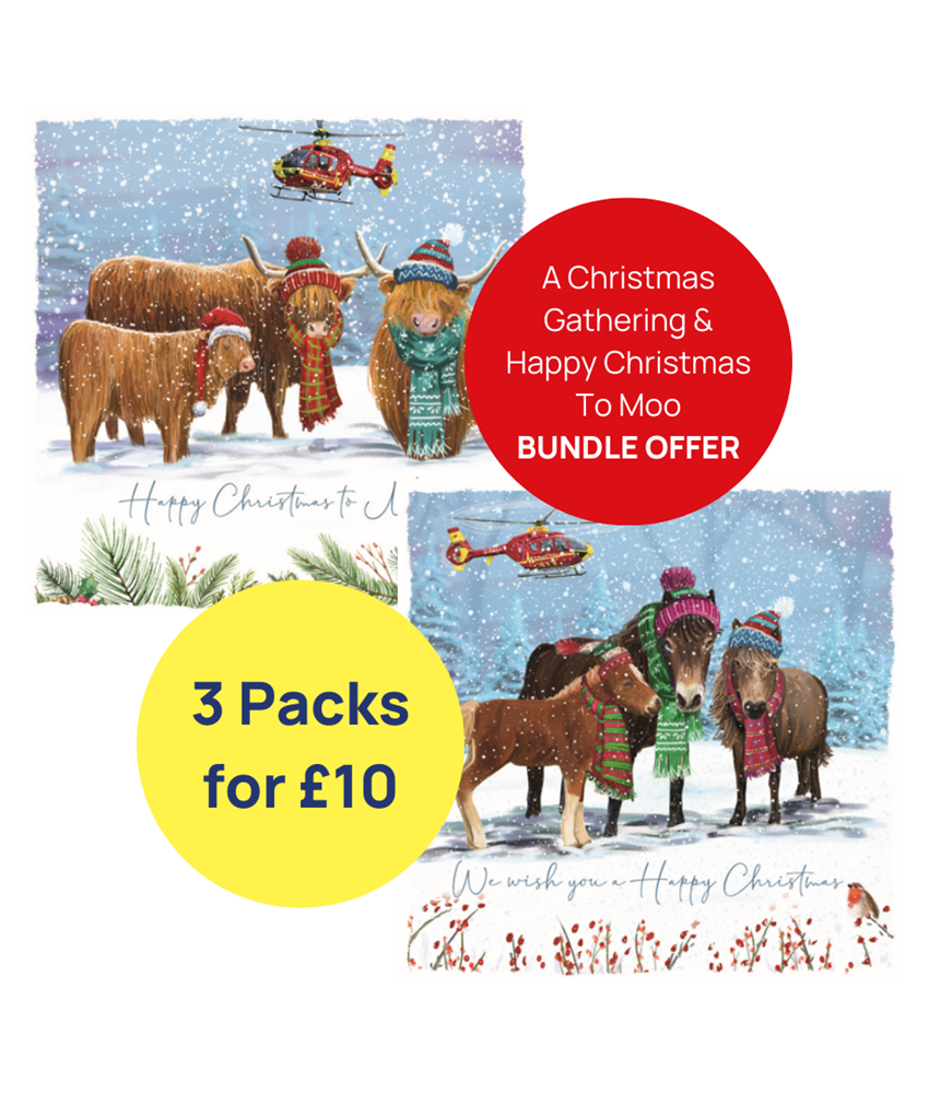 3 Pack Christmas Card Bundle - A Christmas Gathering & Happy Christmas To Moo