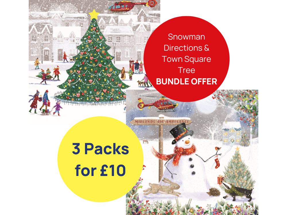 3 Pack Christmas Card Bundle - Snowman Directions & Town Square Tree