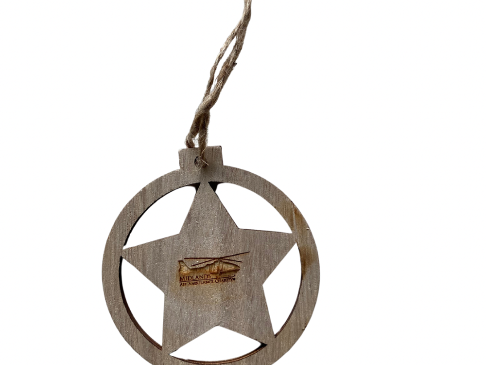 Natural Wooden Star Ornament