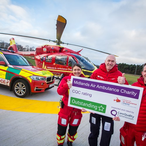 Midlands Air Ambulance Charity Rated As Outstanding Once Again By Care Quality Commission